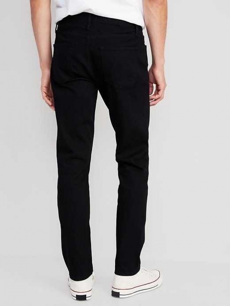 Old Navy Relaxed Slim Taper Built-In Flex Black Jeans Blackjack | DKP826741