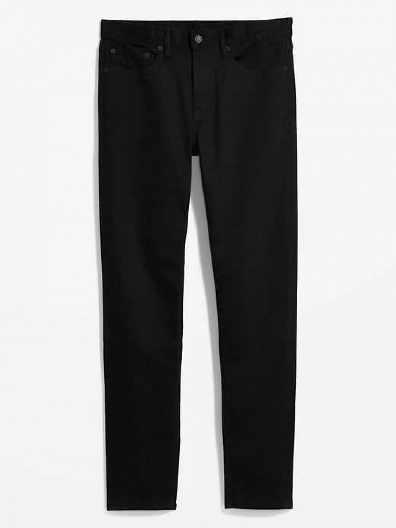 Old Navy Relaxed Slim Taper Built-In Flex Black Jeans Blackjack | DKP826741