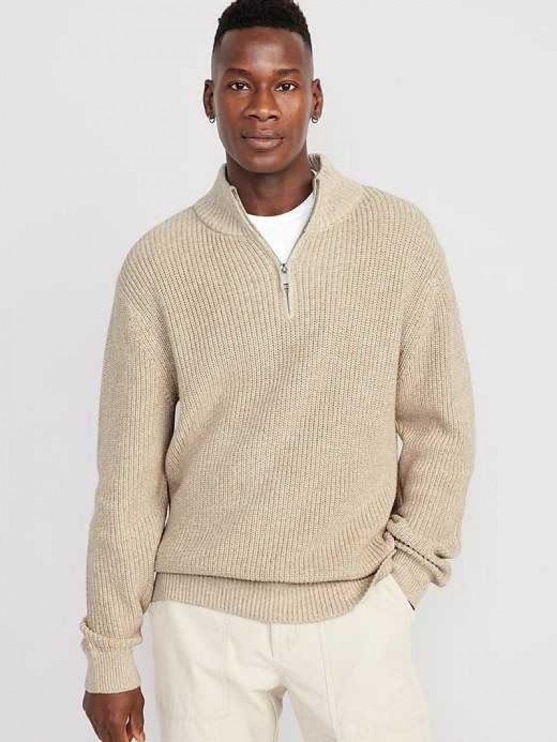 Old Navy Rib-Knit 1/4-Zip Sweater Canvas | CNO380149