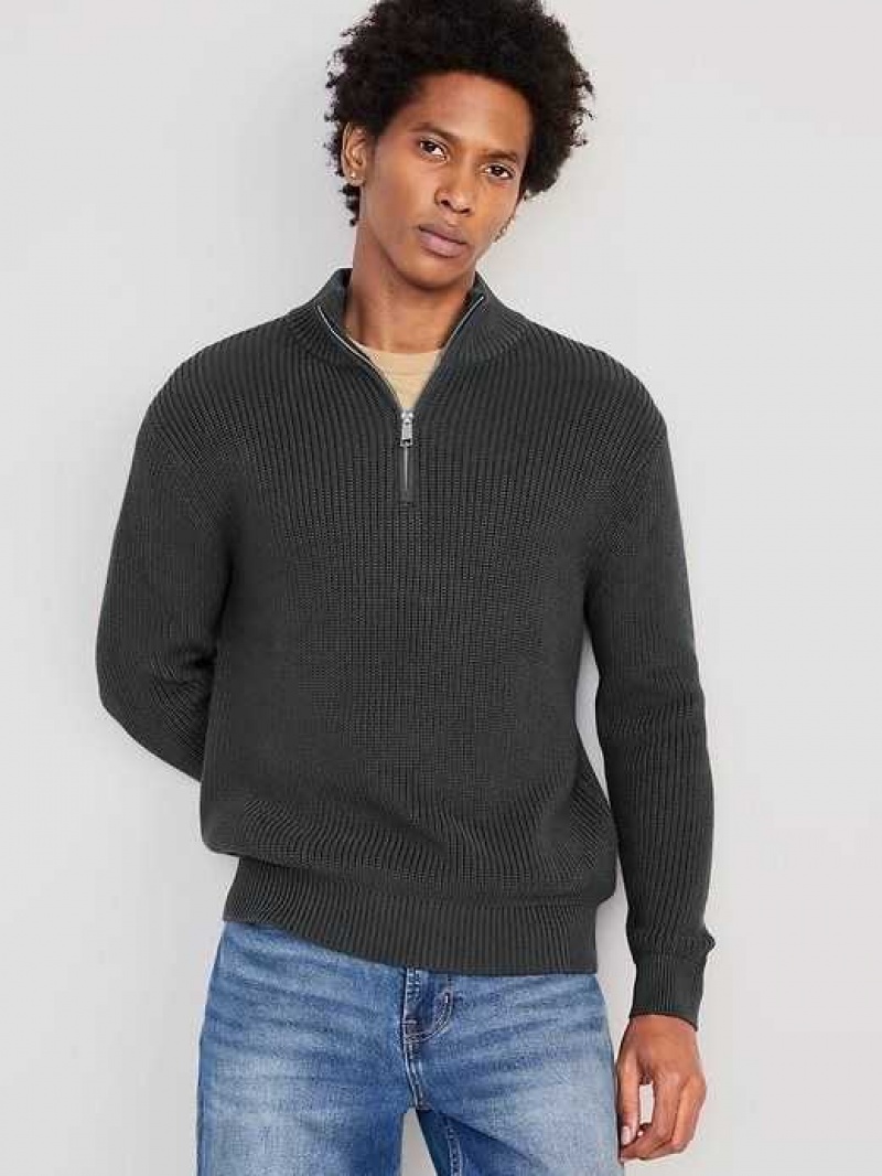 Old Navy Rib-Knit 1/4-Zip Sweater Panther | NVU052387