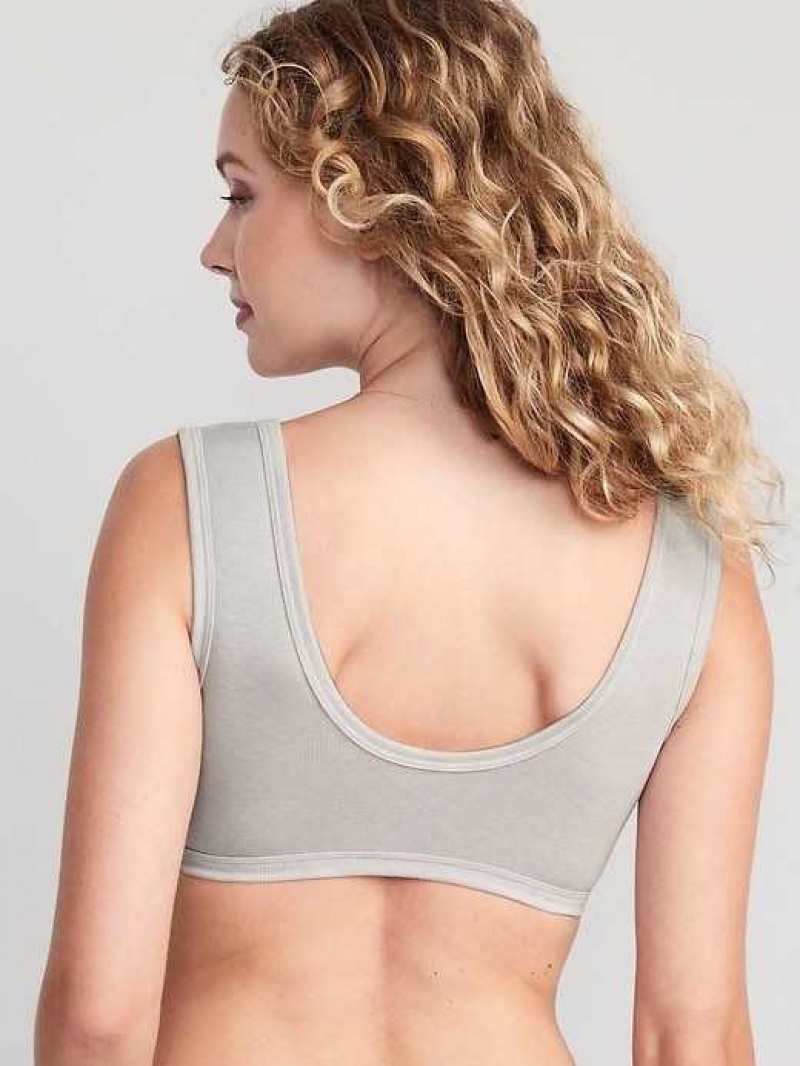 Old Navy Rib-Knit Bralette Top Light Grey | WXB473826