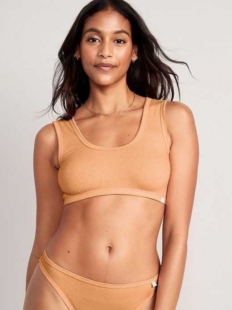 Old Navy Rib-Knit Bralette Top Sunfish | AEO017924