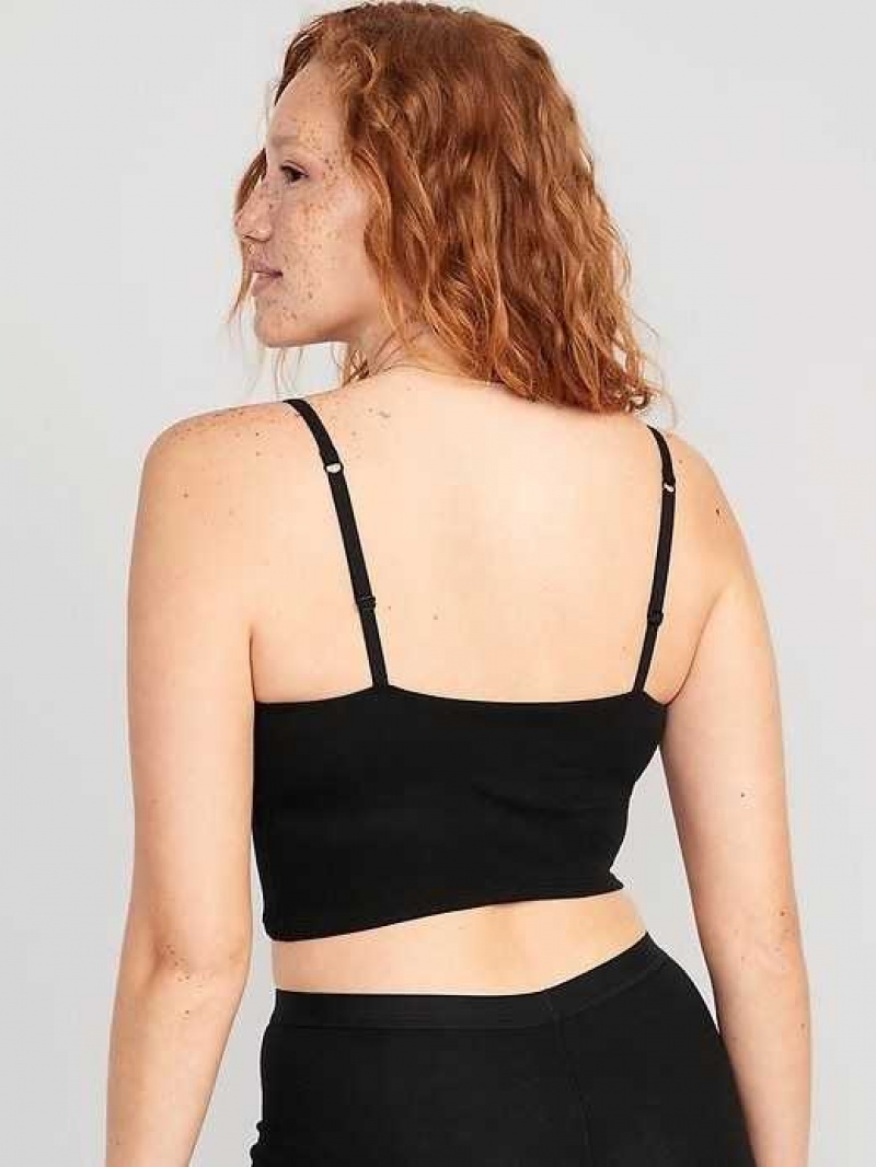 Old Navy Rib-Knit Brami Top Black | JFM240538