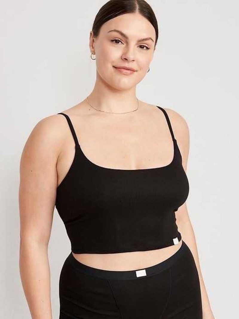 Old Navy Rib-Knit Brami Top Black | JFM240538