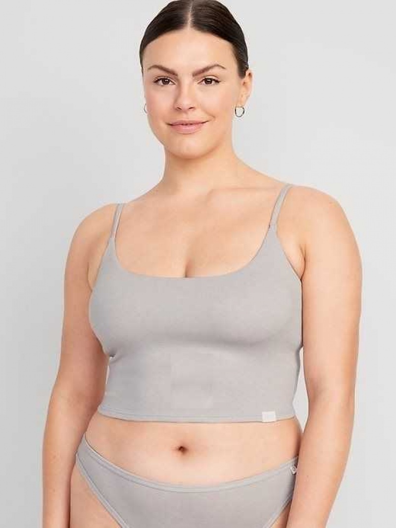 Old Navy Rib-Knit Brami Top Light Grey | YPV290843