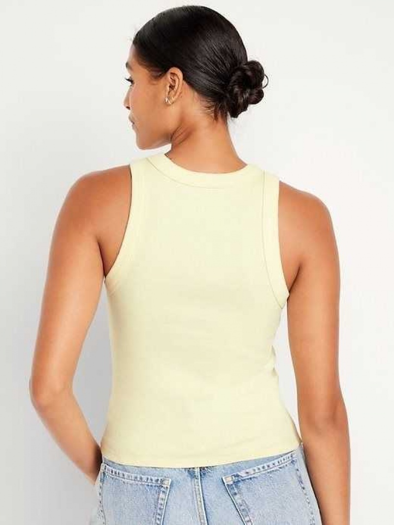 Old Navy Rib-Knit Cropped Tank Top Citrine | QCH518942