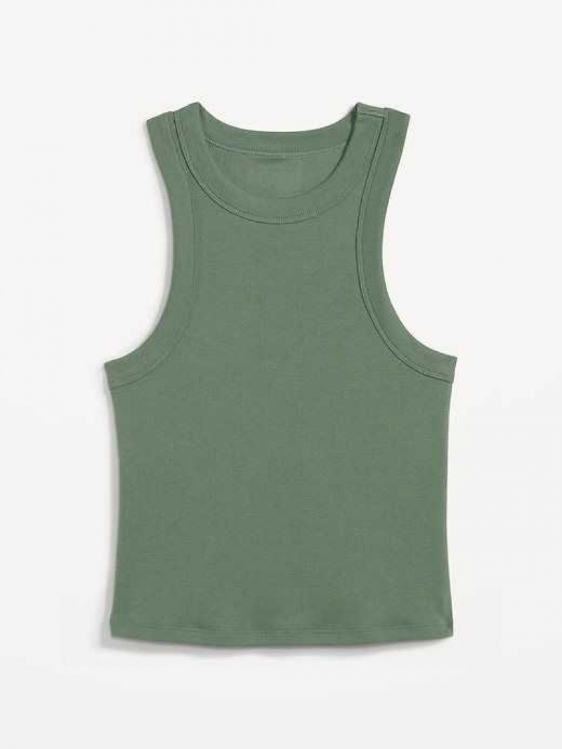 Old Navy Rib-Knit Cropped Tank Top Dried Herb | ABZ932865