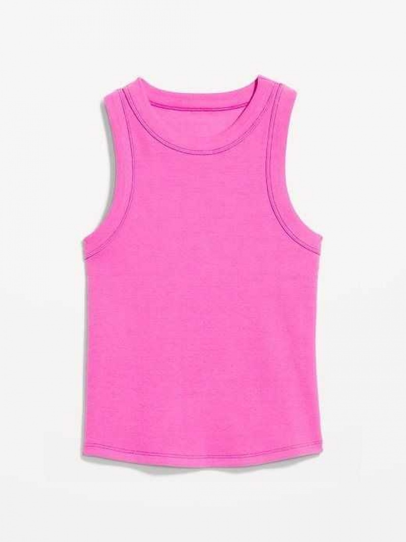 Old Navy Rib-Knit Cropped Tank Top Flamingo Feather | NLH751306