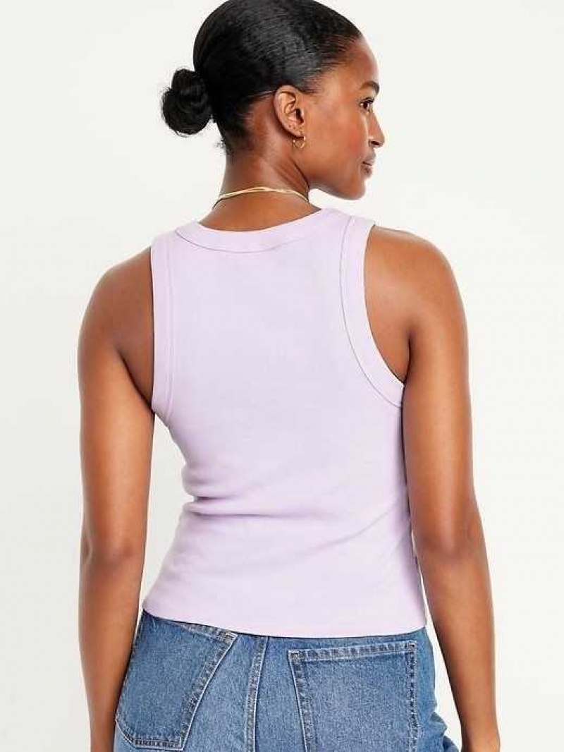 Old Navy Rib-Knit Cropped Tank Top Lavender | SWO965180