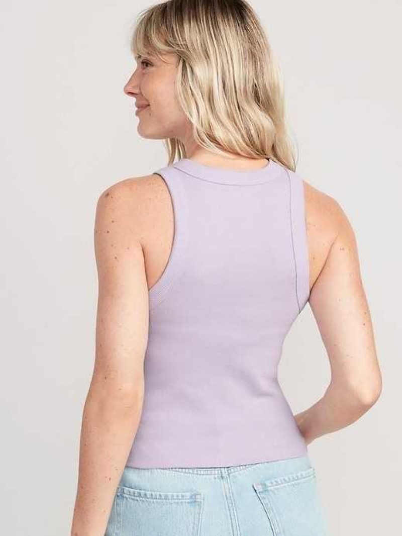 Old Navy Rib-Knit Cropped Tank Top Lavender | KEC364851