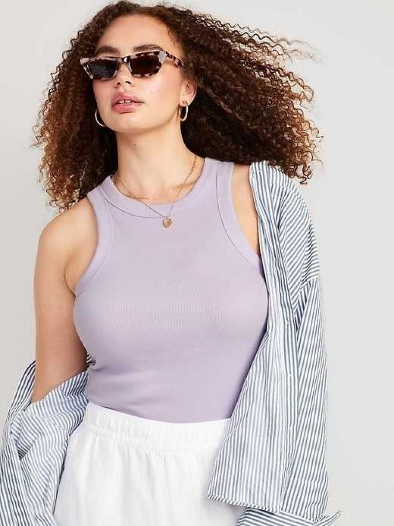 Old Navy Rib-Knit Cropped Tank Top Lavender | KEC364851