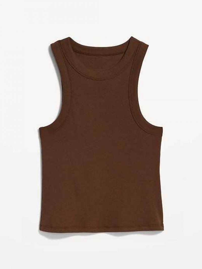 Old Navy Rib-Knit Cropped Tank Top Peppercorn | DCB869537