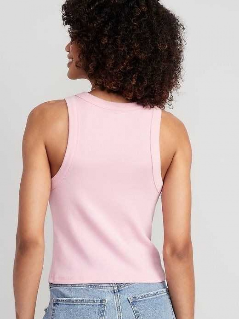 Old Navy Rib-Knit Cropped Tank Top Pink | IAQ407238