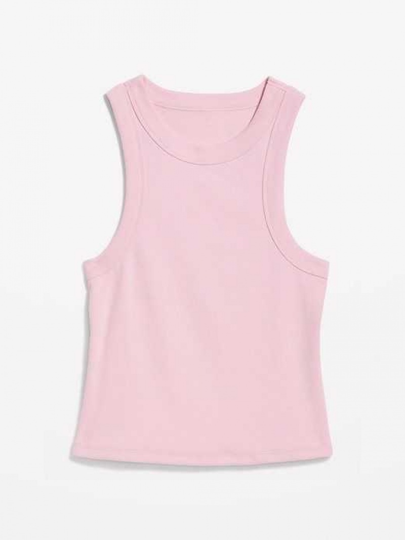 Old Navy Rib-Knit Cropped Tank Top Pink | IAQ407238