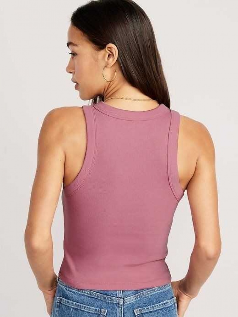 Old Navy Rib-Knit Cropped Tank Top Rose Gold | PES672510