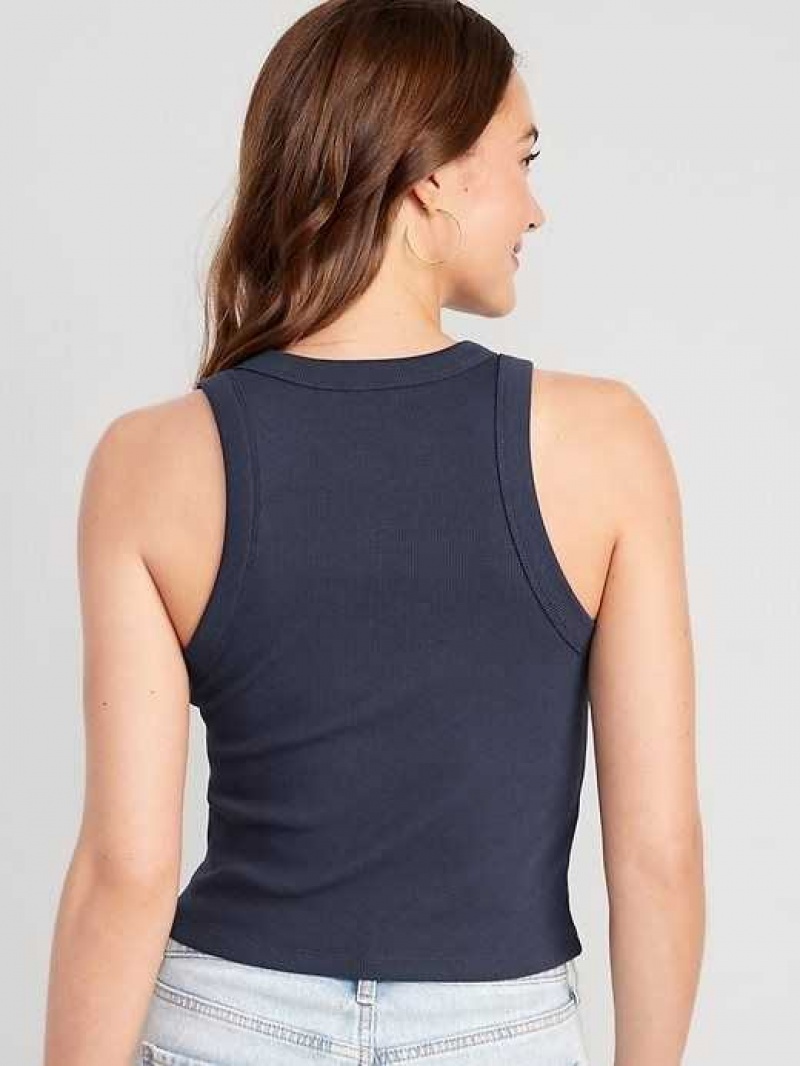 Old Navy Rib-Knit Cropped Tank Top Volcanic Glass | SEU150286