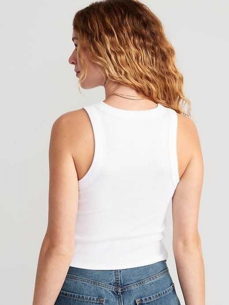 Old Navy Rib-Knit Cropped Tank Top White | SOG342109