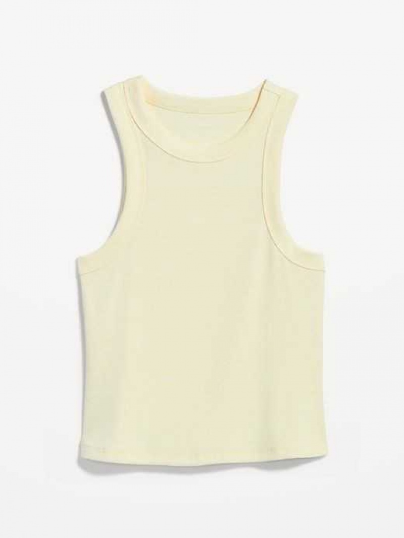 Old Navy Rib-Knit Cropped Tank Top Yellow | RYD468512