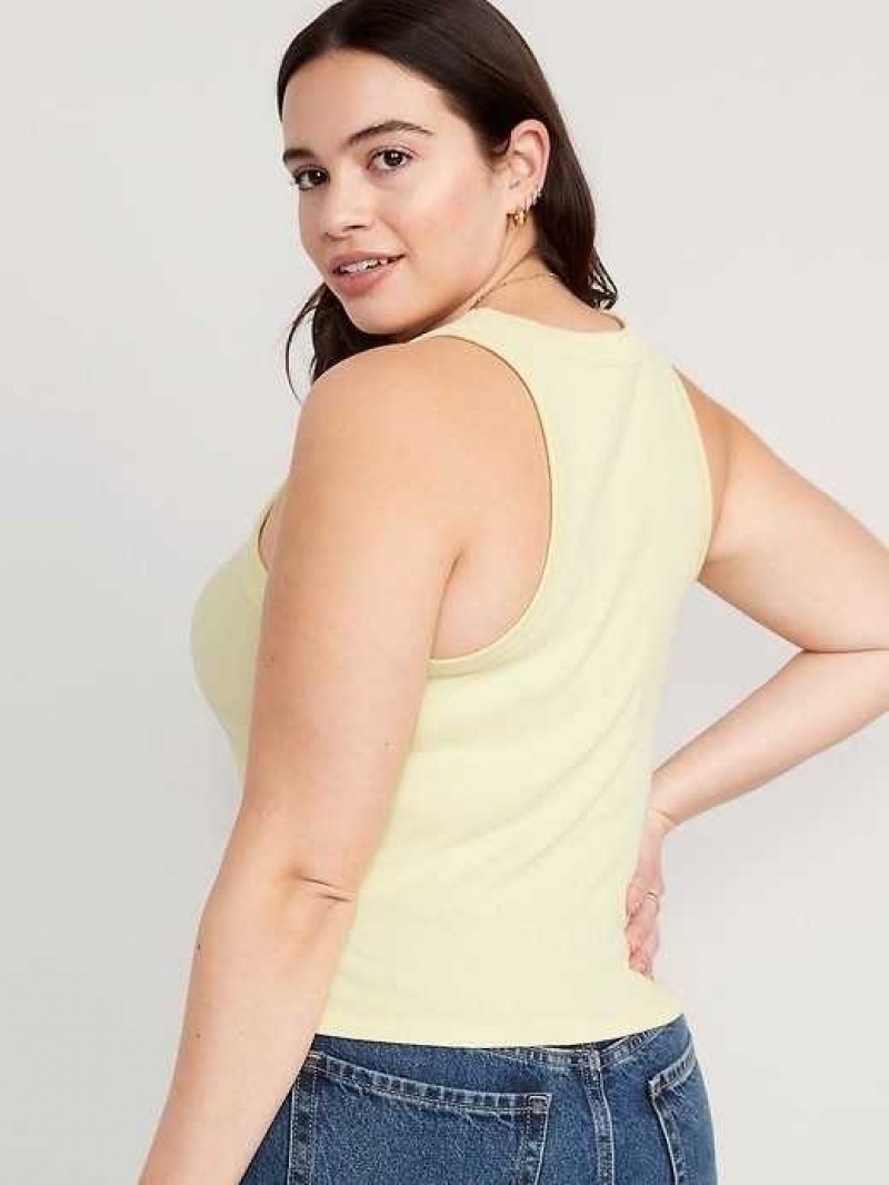 Old Navy Rib-Knit Cropped Tank Top Yellow | RYD468512