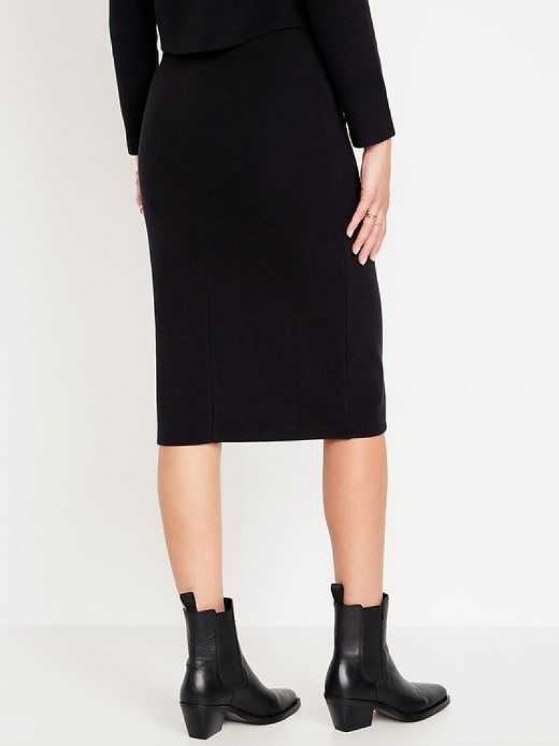 Old Navy Rib-Knit Midi Skirt Black | BDF912375