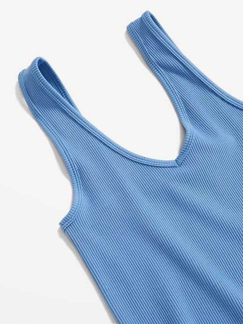 Old Navy Rib-Knit Seamless Tank Top Blue | PEO204973