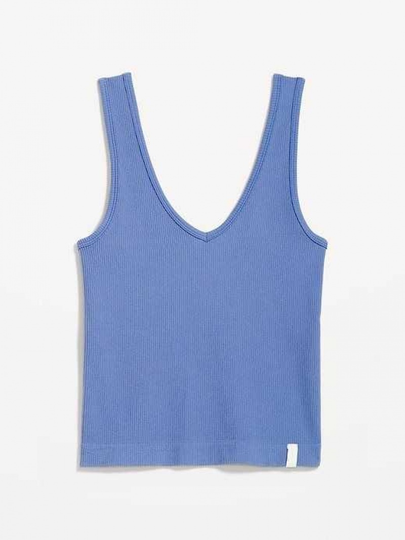 Old Navy Rib-Knit Seamless Tank Top Blue | PEO204973