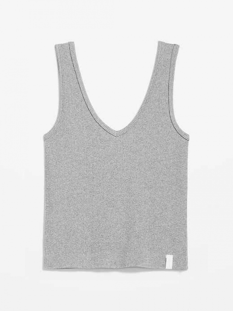 Old Navy Rib-Knit Seamless Tank Top Grey | NBD265879