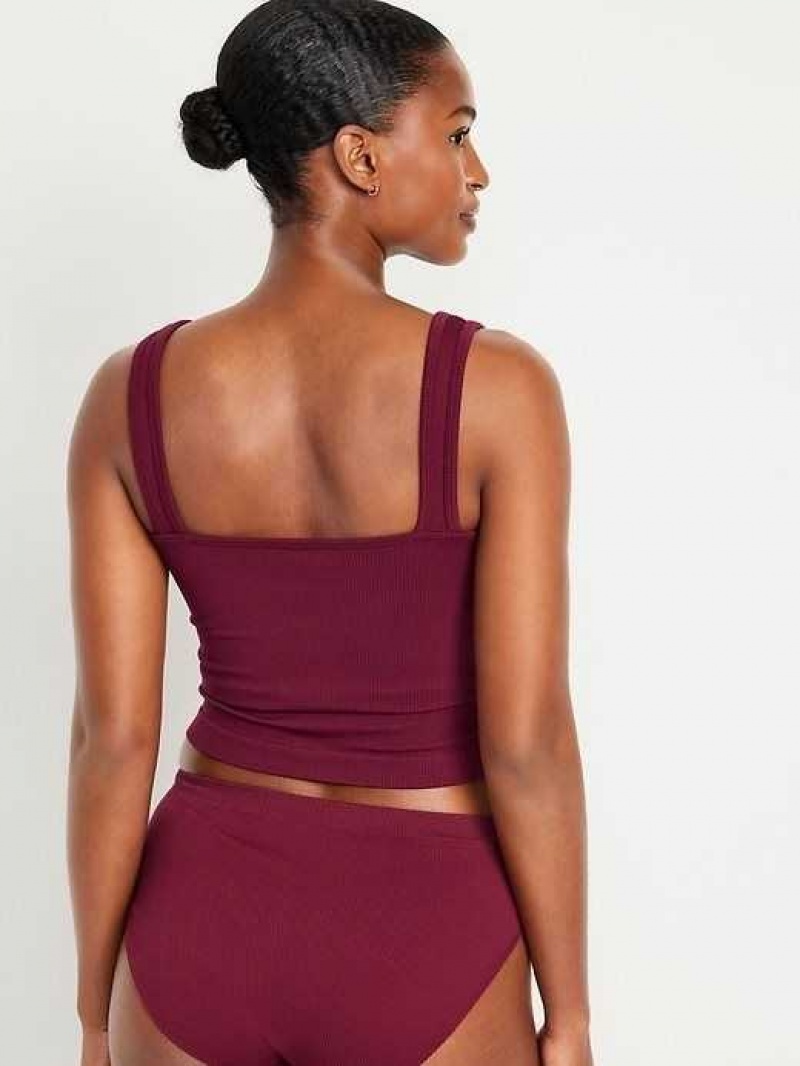 Old Navy Rib-Knit Seamless Tank Top Red Burgundy | UBR936714