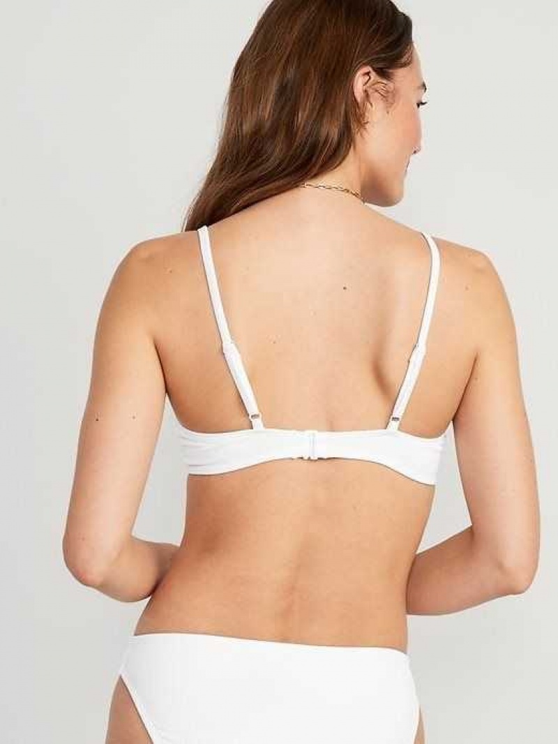 Old Navy Rib-Knit Underwire Bikini Swim Top White | XQD946051