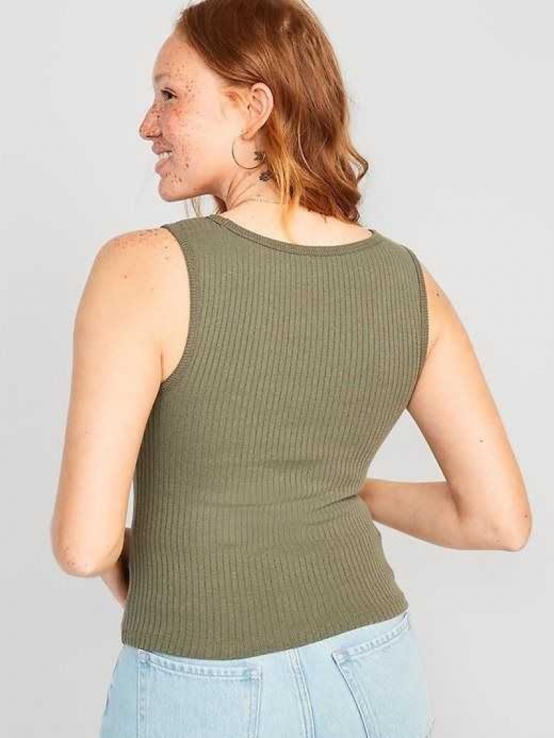 Old Navy Rib-Knit V-Neck Tank Top Grey | EPU819734