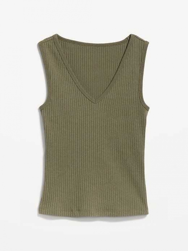 Old Navy Rib-Knit V-Neck Tank Top Grey | EPU819734