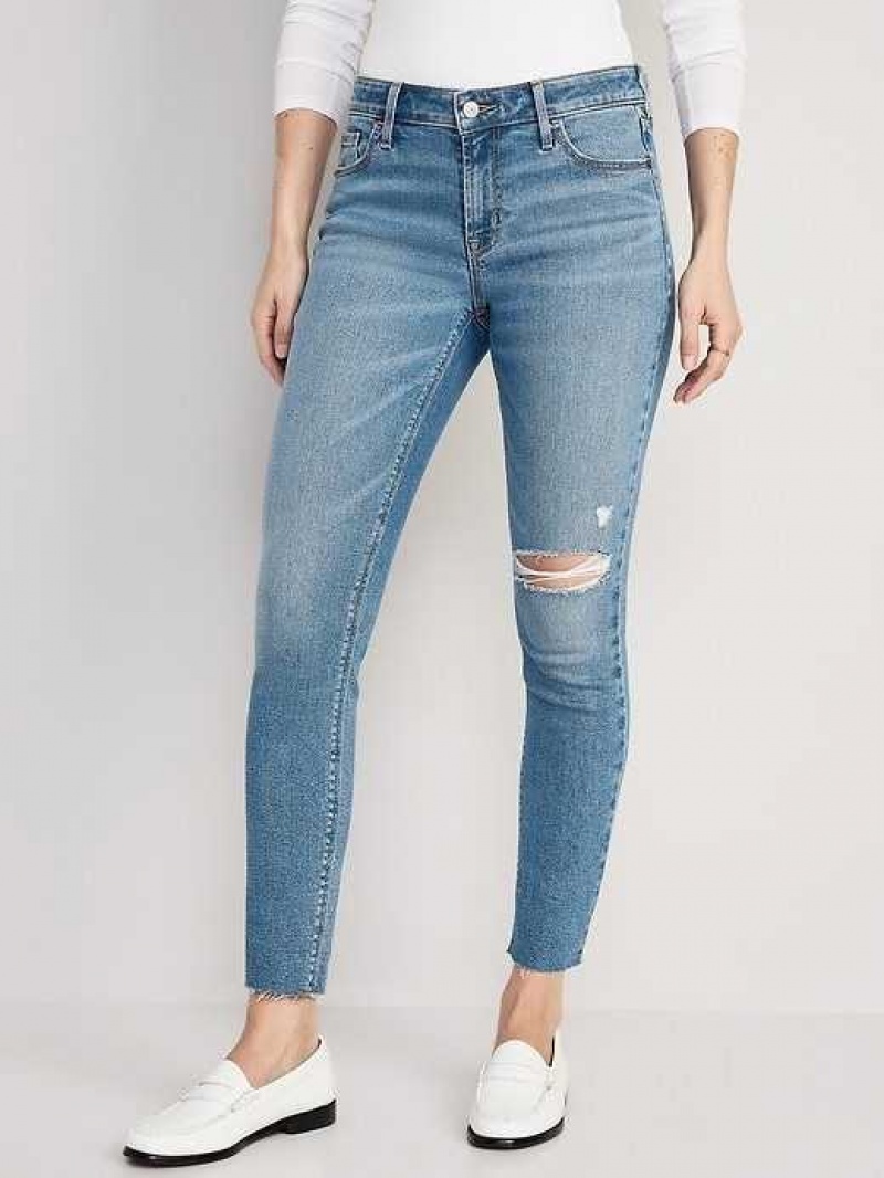 Old Navy Rockstar Super-Skinny Ripped Cut-Off Ankle Jeans Marsha | TNB172498