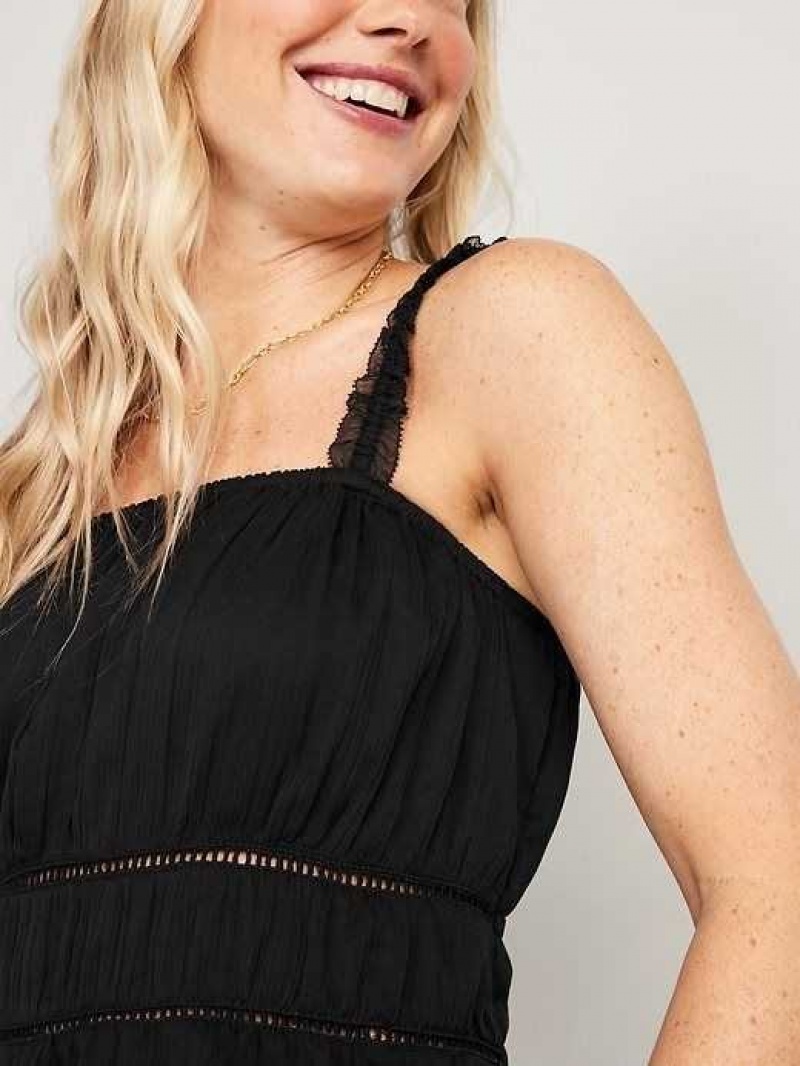 Old Navy Ruffle-Strap Cami Top Black | QAT812743