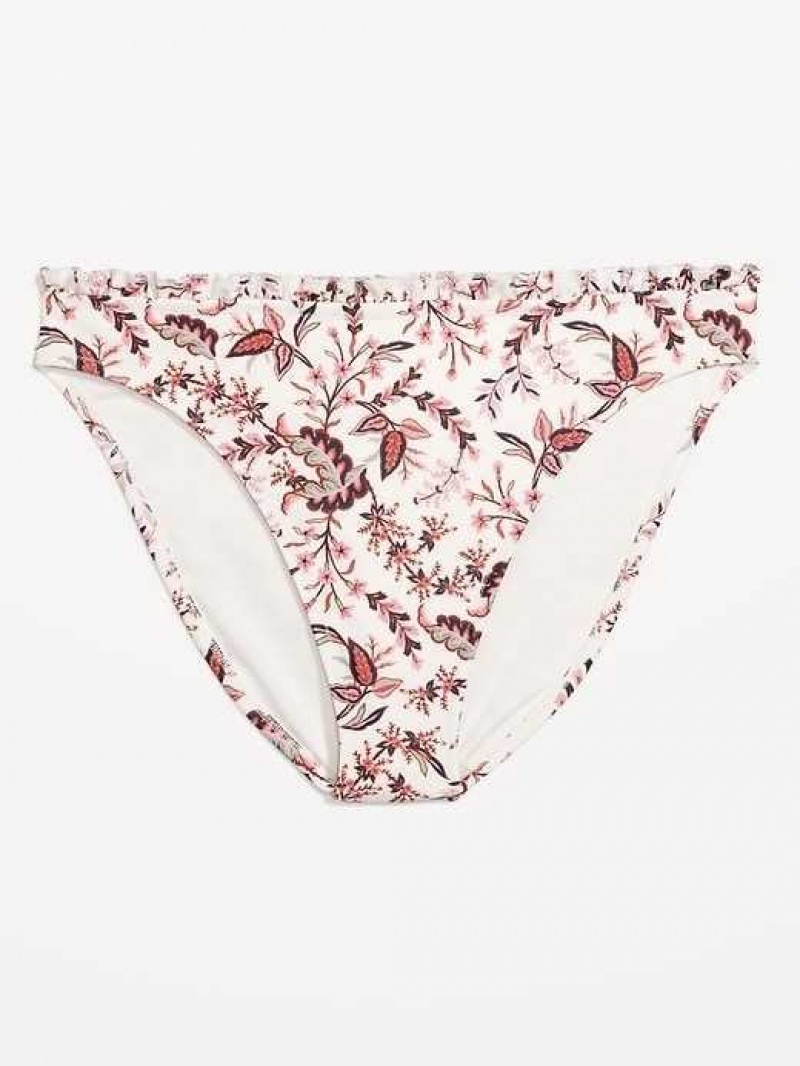 Old Navy Ruffle-Trim Bikini Swim Bottoms Warm Floral | TMB156287