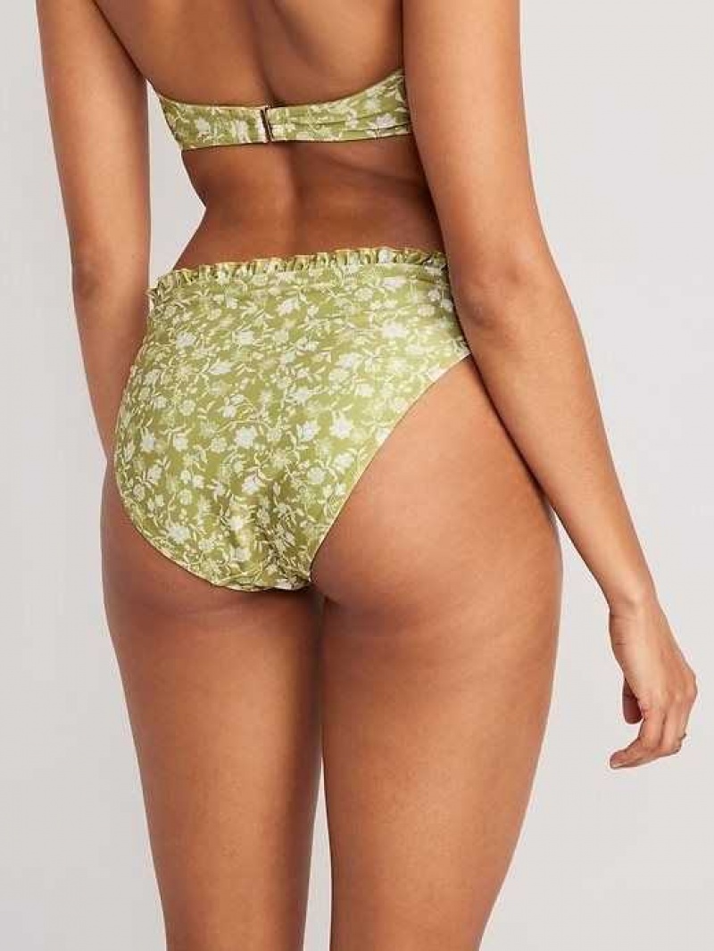 Old Navy Ruffle-Trim Bikini Swim Bottoms Green | BVA962130