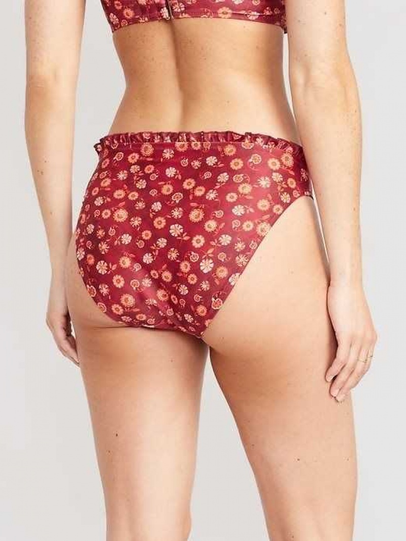 Old Navy Ruffle-Trim Bikini Swim Bottoms Red | WKY124368