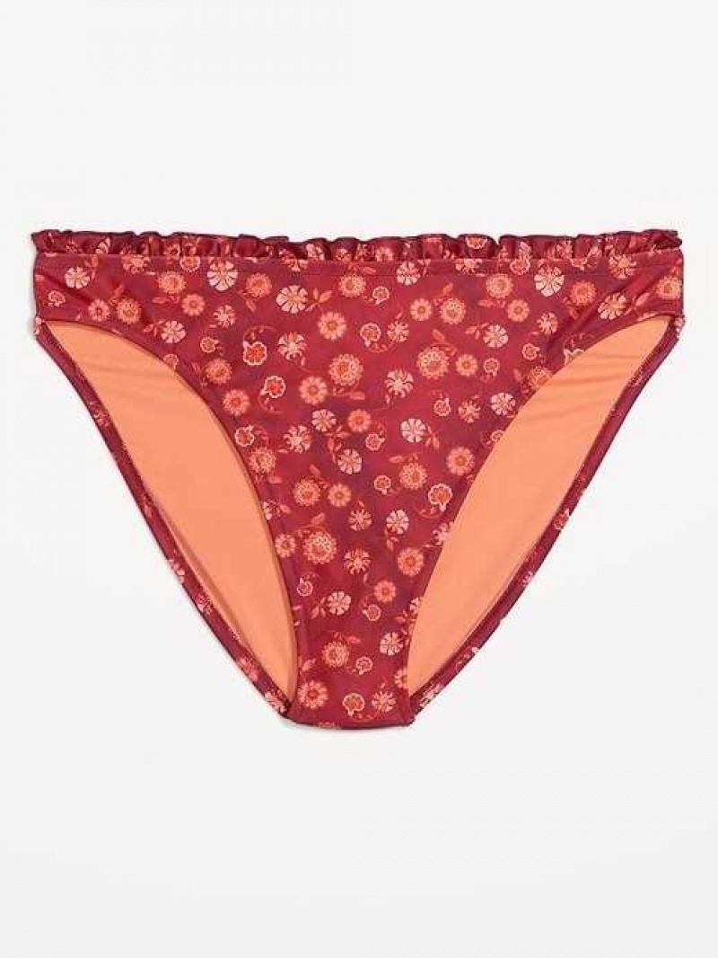 Old Navy Ruffle-Trim Bikini Swim Bottoms Red | WKY124368