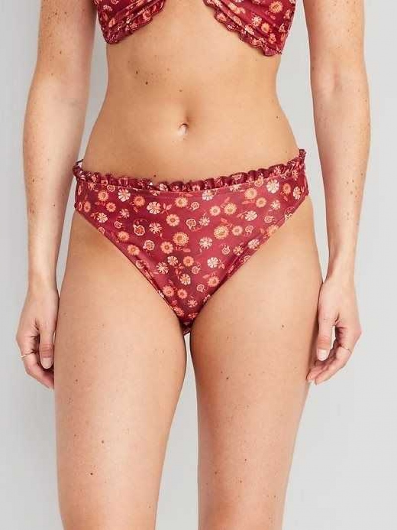 Old Navy Ruffle-Trim Bikini Swim Bottoms Red | WKY124368