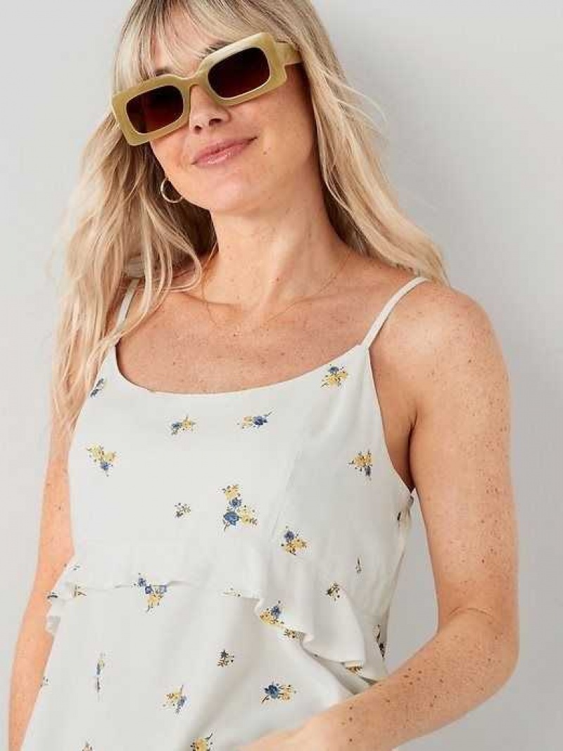 Old Navy Ruffle-Trim Cami Top White | UHY567241