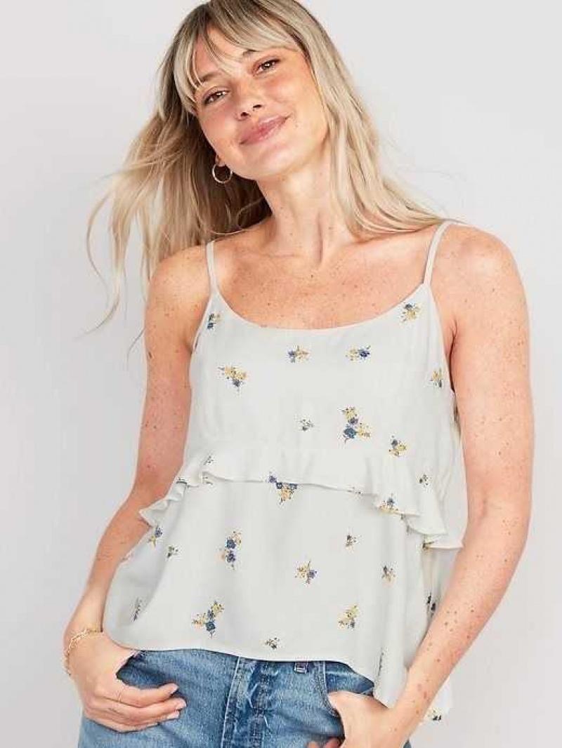 Old Navy Ruffle-Trim Cami Top White | UHY567241