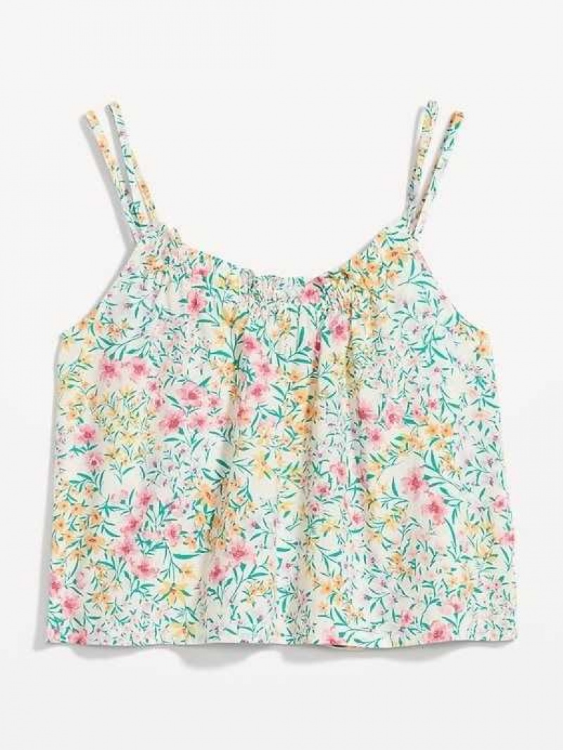 Old Navy Ruffle-Trimmed Double-Strap Cami Pajama Top White | QFW735192