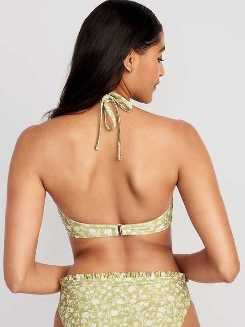 Old Navy Ruffled Convertible Bandeau Swim Top Green | KOW407198