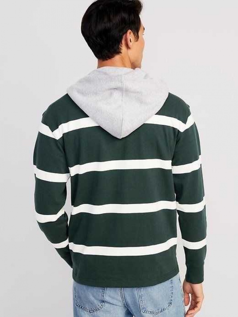 Old Navy Rugby Pullover Hoodie Deep Green | QSW187496