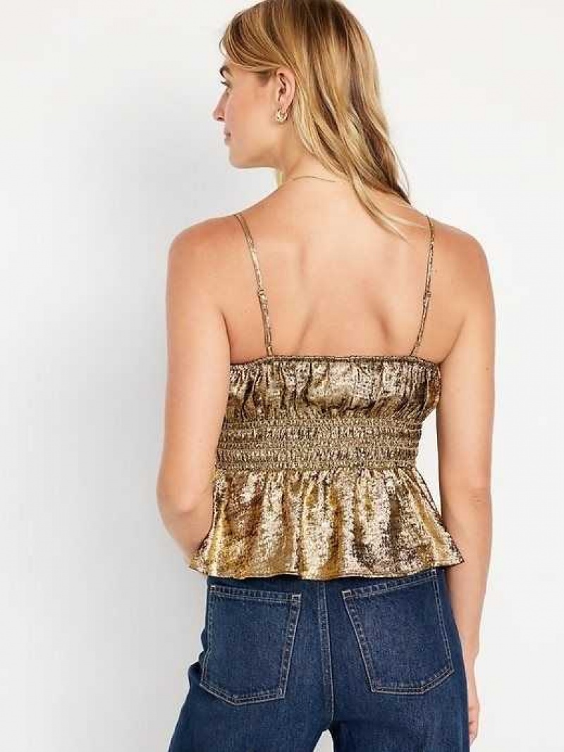 Old Navy Satin Cami Shiny Top Gold | TIF346297