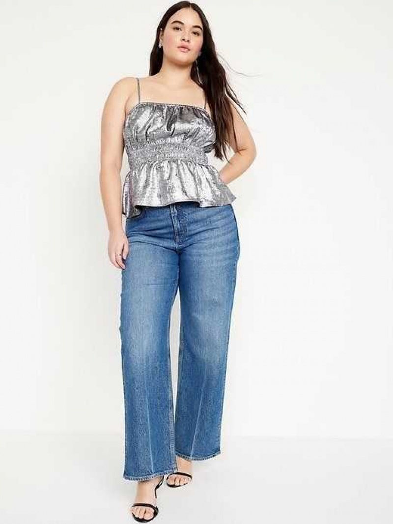 Old Navy Satin Cami Shiny Top Silver | SBD279480