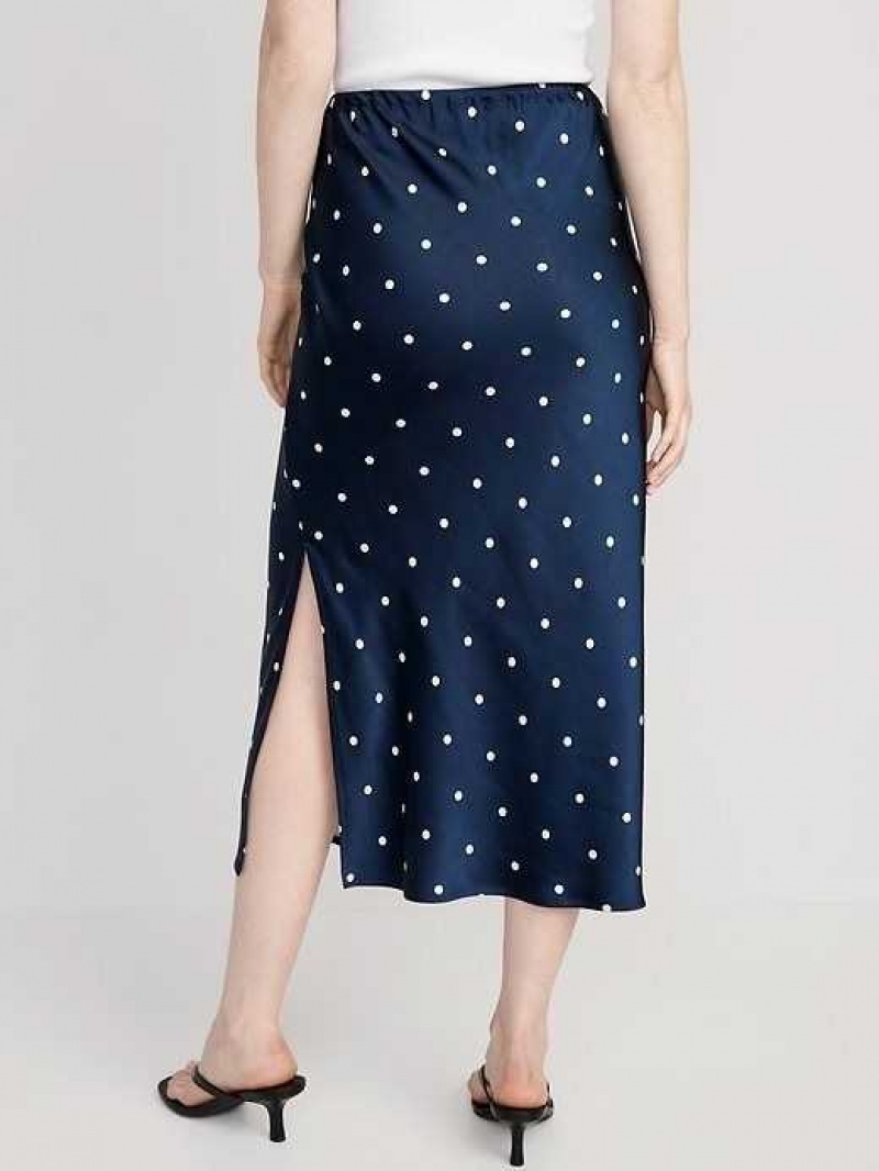 Old Navy Satin Midi Slip Skirt Navy / White | AZI654071