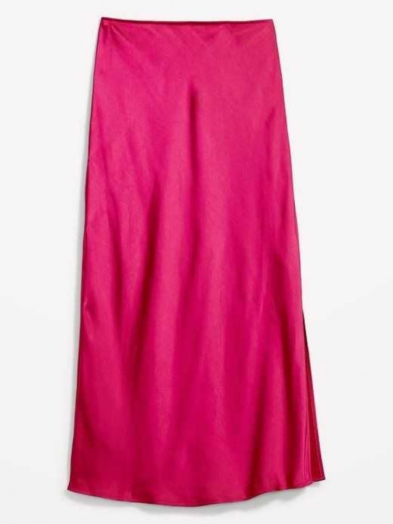 Old Navy Satin Midi Slip Skirt Pink | IGW857019