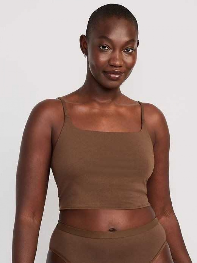 Old Navy Scoop-Neck Brami Top Dark Walnut | YOB165843