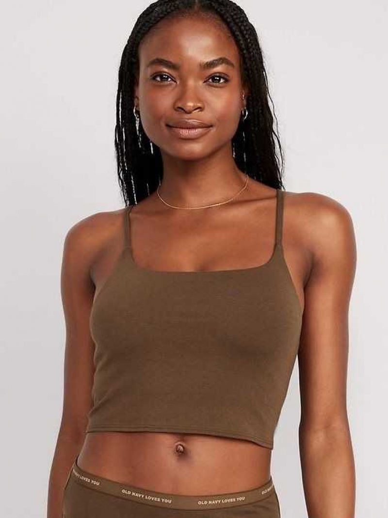 Old Navy Scoop-Neck Brami Top Dark Walnut | YOB165843