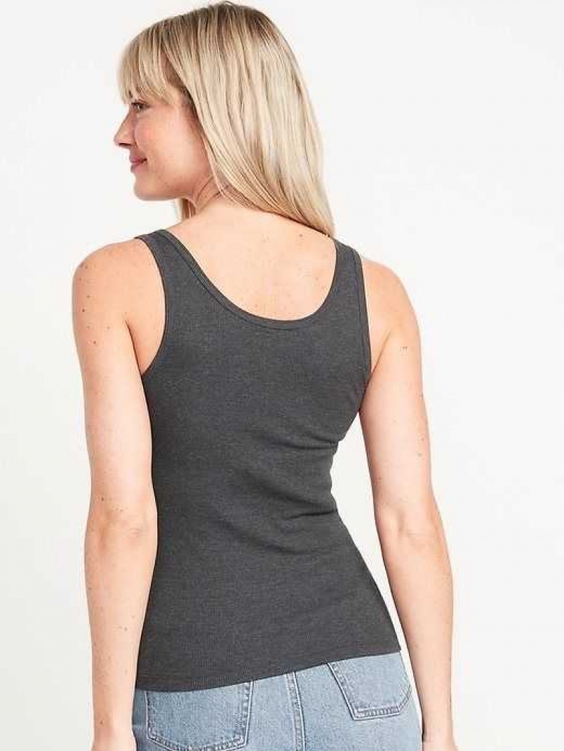 Old Navy Scoop-Neck Rib-Knit First Layer Tank Top Dark Grey | UVC256384